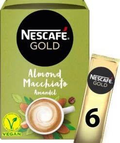 Nescafé Gold Almond Macchiato Oploskoffie - 6 Doosjes à 6 Zakjes -Koffieserie Winkel 1005x1200 1