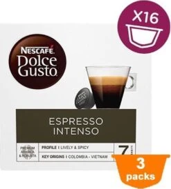 Nescafé Dolce Gusto Espresso Intenso Cups - 3 X 16 Stuks 9 Nescafé Dolce Gusto Espresso Intenso Cups - 3 X 16 Stuks -Koffieserie Winkel 1082x1200