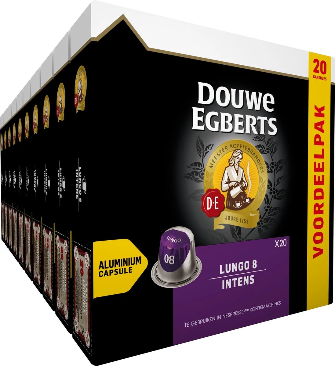 Douwe Egberts Lungo Intens Koffiecups - Intensiteit 8/12 - 10 X 20 Capsules 2 Douwe Egberts Lungo Intens Koffiecups - Intensiteit 8/12 - 10 X 20 Capsules