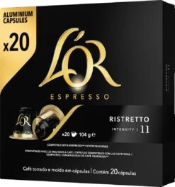 L'OR Espresso Ristretto Koffiecups - Intensiteit 11/12 - 10 X 20 Capsules -Koffieserie Winkel 1128x1200