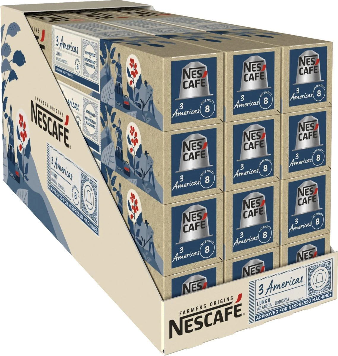 Nescafé Farmers Origins 3 Americas Lungo Capsules - 120 Koffiecups 3 Nescafé Farmers Origins 3 Americas Lungo Capsules - 120 Koffiecups
