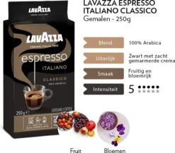 Lavazza Espresso Italiano Classico Gemalen / Filterkoffie - 8 X 250 Gram -Koffieserie Winkel 1200x1053 1