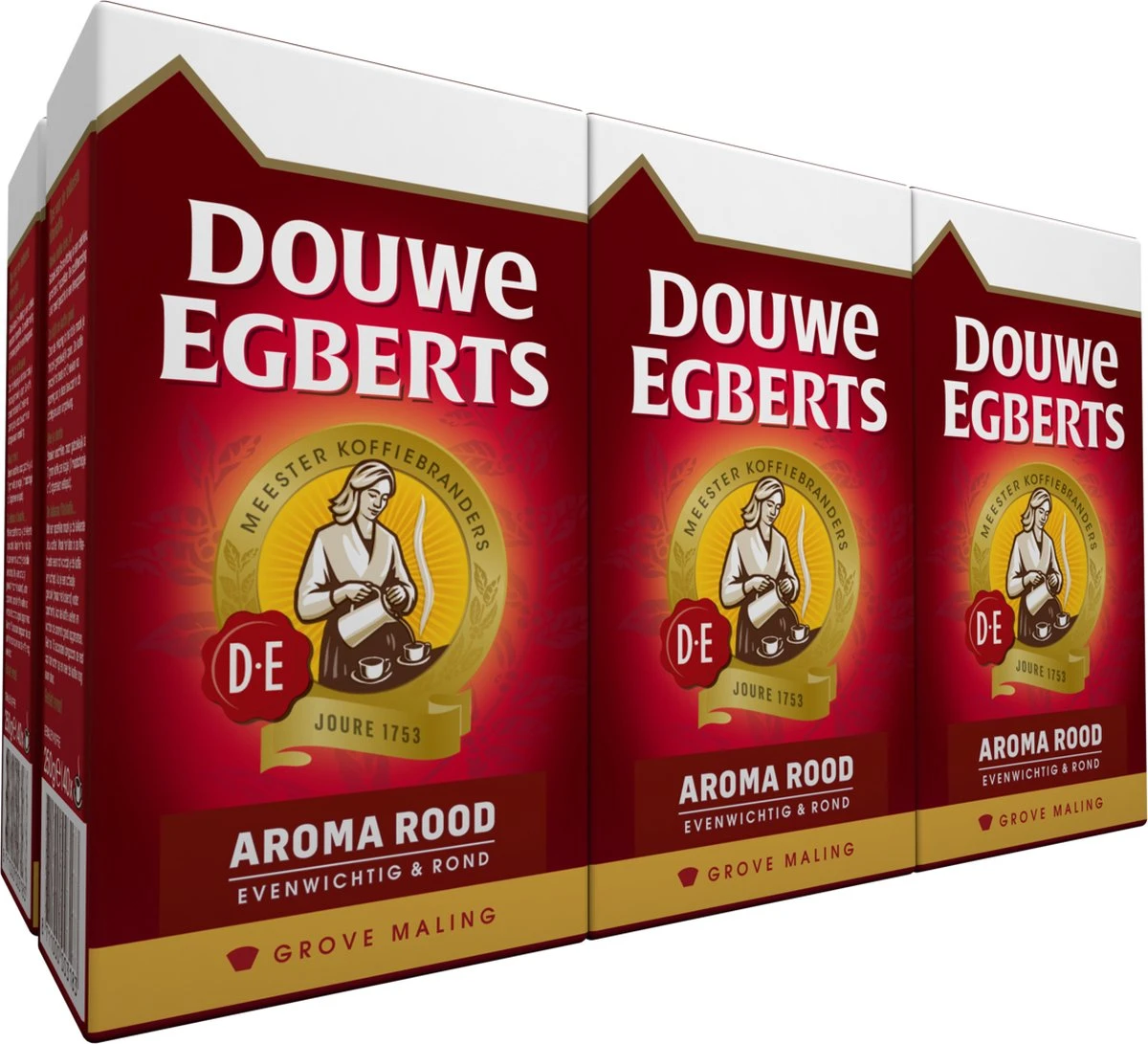 Douwe Egberts Aroma Rood Grove Maling Filterkoffie - 6 X 500 Gram