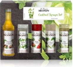 Monin Cadeau 10 Smaken Geschenkverpakking + Cocktailverpakking VOORDEEL PACK 10 Flesjes 5cl -Koffieserie Winkel 1200x1110