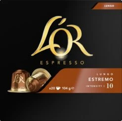 L'OR Lungo Estremo (10) - 10 X 20 Koffiecups -Koffieserie Winkel 1200x1187 3