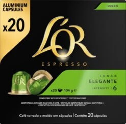 L'OR Lungo Elegante Koffiecups - Intensiteit 6/12 - 10 X 20 Capsules 22 L'OR Lungo Elegante Koffiecups - Intensiteit 6/12 - 10 X 20 Capsules -Koffieserie Winkel 1200x1187 5