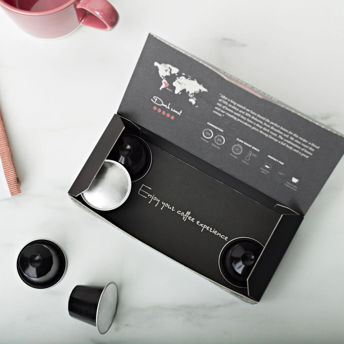 Aroma Club - Proefpakket Nespresso Compatible Capsules (100 St.) - 5 Smaken - Espresso & Lungo - 100% Aluminium Koffiecups 5 Aroma Club - Proefpakket Nespresso Compatible Capsules (100 St.) - 5 Smaken - Espresso & Lungo - 100% Aluminium Koffiecups - Afbeelding 3