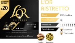 L'OR Espresso Ristretto Koffiecups - Intensiteit 11/12 - 10 X 20 Capsules -Koffieserie Winkel 1200x685