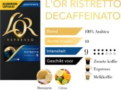 L'OR Espresso Ristretto Decaffeinato - Intensiteit 9/12 - 10 X 10 Capsules -Koffieserie Winkel 1200x889 5