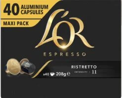 L'OR Espresso Ristretto Koffiecups - Intensiteit 11/12 - 4 X 40 Capsules -Koffieserie Winkel 1200x965 2
