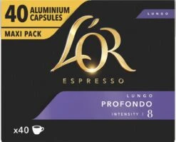 L'OR Lungo Profondo Koffiecups - Intensiteit 8/12 - 4 X 40 Capsules -Koffieserie Winkel 1200x966 1