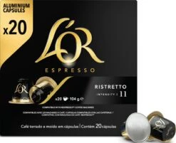 L'OR Espresso Ristretto Koffiecups - Intensiteit 11/12 - 10 X 20 Capsules -Koffieserie Winkel 1200x975