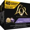 L'OR Lungo Profondo Koffiecups - Intensiteit 8/12 - 4 X 40 Capsules -Koffieserie Winkel 1200x984