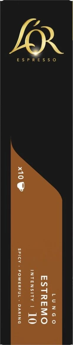 L'OR Lungo Estremo Koffiecups - Intensiteit 10/12 - 10 X 10 Capsules -Koffieserie Winkel 255x1200 3