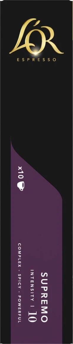L'OR Espresso Supremo Koffiecups - Intensiteit 10/12 - 10 X 10 Capsules -Koffieserie Winkel 255x1200 5