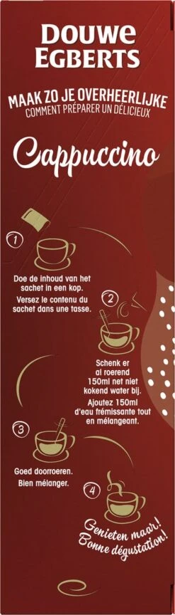 Douwe Egberts Verwenkoffie Cappuccino Oploskoffie - 5 X 10 Zakjes -Koffieserie Winkel 343x1200