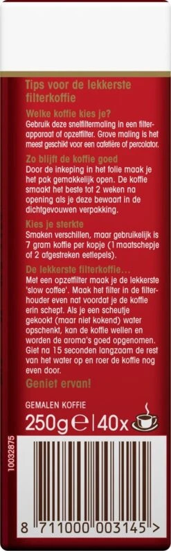 Douwe Egberts Aroma Rood Filterkoffie - 24 X 250 Gram -Koffieserie Winkel 373x1200