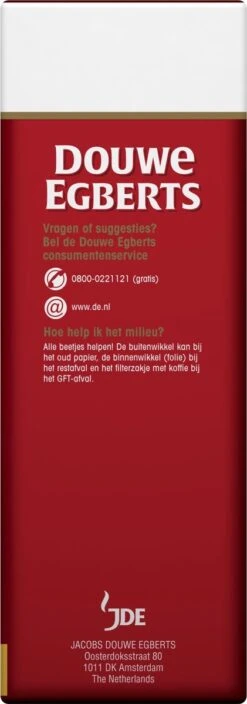 Douwe Egberts Aroma Rood Grove Maling Filterkoffie - 6 X 500 Gram -Koffieserie Winkel 421x1200 1