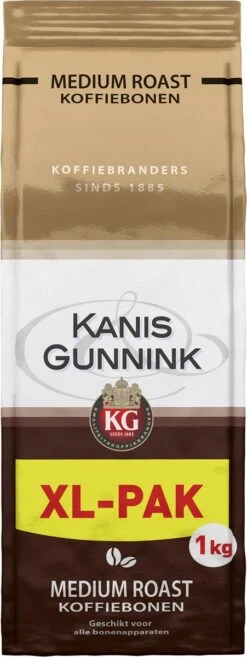 Kanis & Gunnink Medium Roast Koffiebonen - 4 X 1000 Gram - Voordeelverpakking -Koffieserie Winkel 451x1200