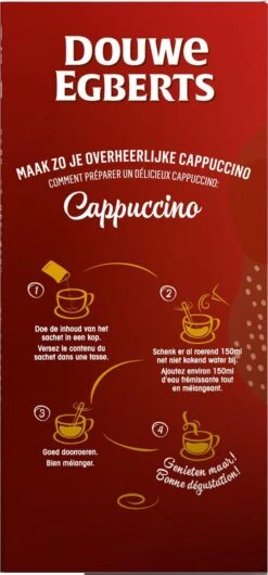 Douwe Egberts Verwenkoffie Cappuccino Oploskoffie - 5 X 10 Zakjes -Koffieserie Winkel 559x1200