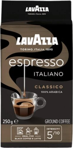 Lavazza Espresso Italiano Classico Gemalen / Filterkoffie - 8 X 250 Gram -Koffieserie Winkel 592x1200 1