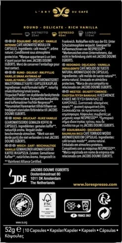 L'OR Espresso Vanille Koffiecups - 10 X 10 Capsules -Koffieserie Winkel 606x1200 12