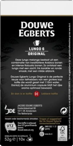 Douwe Egberts Lungo Original Koffiecups - Intensiteit 6/12 - 10 X 10 Capsules 13 Douwe Egberts Lungo Original Koffiecups - Intensiteit 6/12 - 10 X 10 Capsules -Koffieserie Winkel 607x1200 8