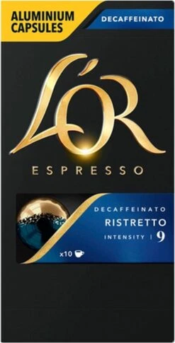 L'OR Espresso Ristretto Decaffeinato - Intensiteit 9/12 - 10 X 10 Capsules -Koffieserie Winkel 611x1200 1