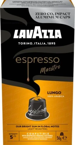 Lavazza Espresso Lungo - Aluminium Nespresso Capsules - 10 Stuks -Koffieserie Winkel 627x1200