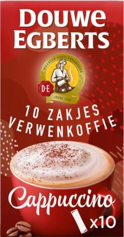 Douwe Egberts Verwenkoffie Cappuccino Oploskoffie - 5 X 10 Zakjes -Koffieserie Winkel 630x1200 1