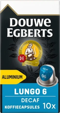 Douwe Egberts Lungo Decaf Koffiecups - Intensiteit 6/12 - 10 X 10 Capsules -Koffieserie Winkel 643x1200 1