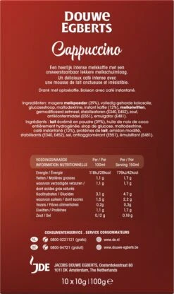 Douwe Egberts Verwenkoffie Cappuccino Oploskoffie - 5 X 10 Zakjes -Koffieserie Winkel 713x1200 1