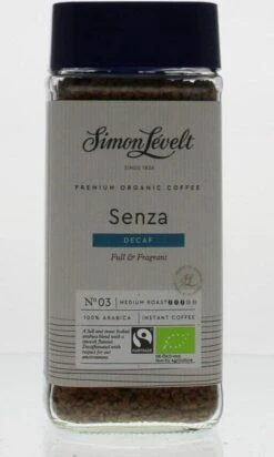 Simon Lévelt | Cafeïnevrije Oploskoffie Premium Organic Coffee - 100g -Koffieserie Winkel 720x1200