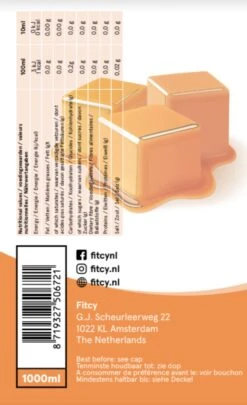 Fitcy | Koffiesiroop | Karamel | Barista Syrup | Zero | Vegan | Vetvrij | Suikervrij | Keto-vriendelijk | Koffie | Siroop| MET DOSEERPOMP | 1L -Koffieserie Winkel 732x1200 1