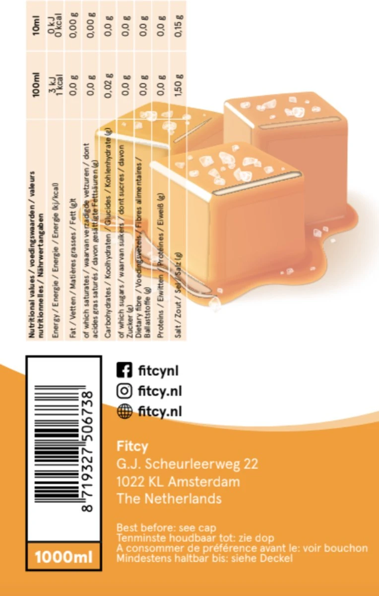 Fitcy | Koffiesiroop | Salted Caramel | Barista Syrup | Zero | Vegan | Vetvrij | Suikervrij | Keto-vriendelijk | Koffie | Siroop | MET DOSEERPOMP | 1L 5 Fitcy | Koffiesiroop | Salted Caramel | Barista Syrup | Zero | Vegan | Vetvrij | Suikervrij | Keto-vriendelijk | Koffie | Siroop | MET DOSEERPOMP | 1L - Afbeelding 4