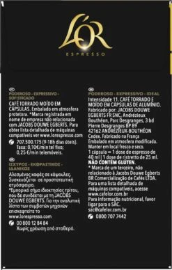 L'OR Espresso Ristretto Koffiecups - Intensiteit 11/12 - 4 X 40 Capsules -Koffieserie Winkel 764x1200