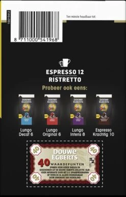 Douwe Egberts Espresso Ristretto Koffiecups (12) - 5 X 40 Koffiecups 10 Douwe Egberts Espresso Ristretto Koffiecups (12) - 5 X 40 Koffiecups -Koffieserie Winkel 770x1200