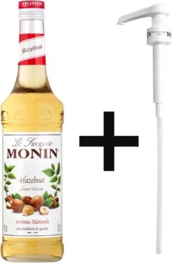 Monin Koffiesiroop Hazelnoot Siroop 70cl Met Doseer Pompje!