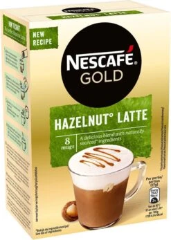 Nescafé Gold Hazelnoot Latte Oploskoffie - 6 Doosjes à 8 Zakjes -Koffieserie Winkel 855x1200