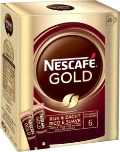 Nescafé Gold Oploskoffie - 6 Doosjes à 25 Zakjes -Koffieserie Winkel 949x1200